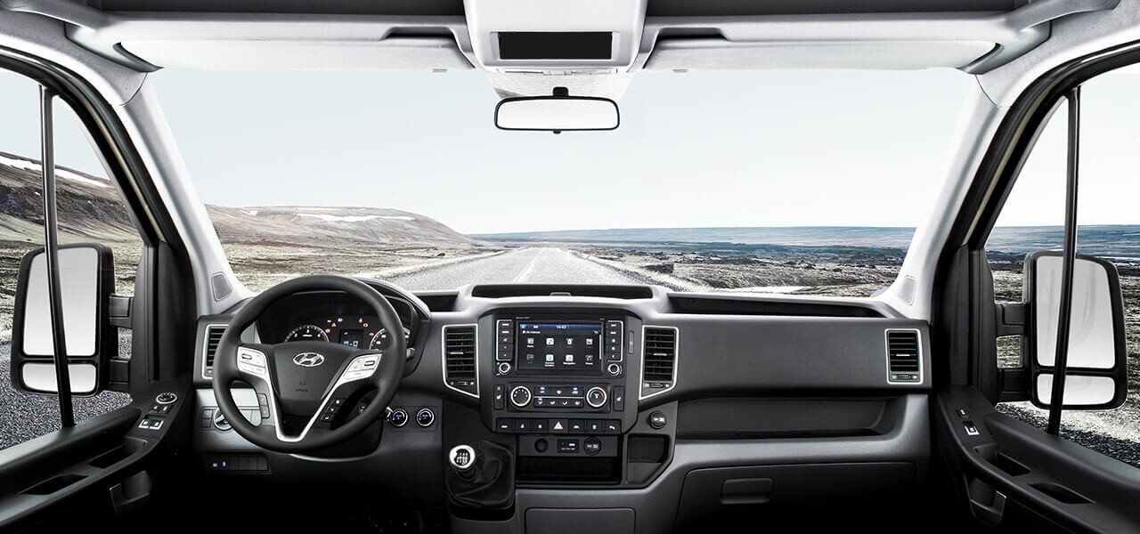 Detail přední části interiéru vozu Hyundai H350